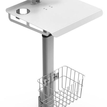 Adjustable Rolling Medical Cart Pneumatic Mobile Workstation with iPad Enclosure for 9.7-13 iPad and Tablet - Ideal for Hospital Dental Clinic Office