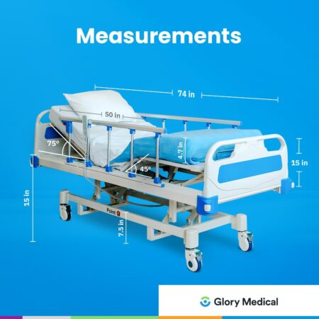 Point A (PAM-3) Premium Full Electric Hospital Bed, 4.7 Foam Mattress Made in USA, LINAK Motors, Individual Locking, 5 Casters, Includes Sheets 2X