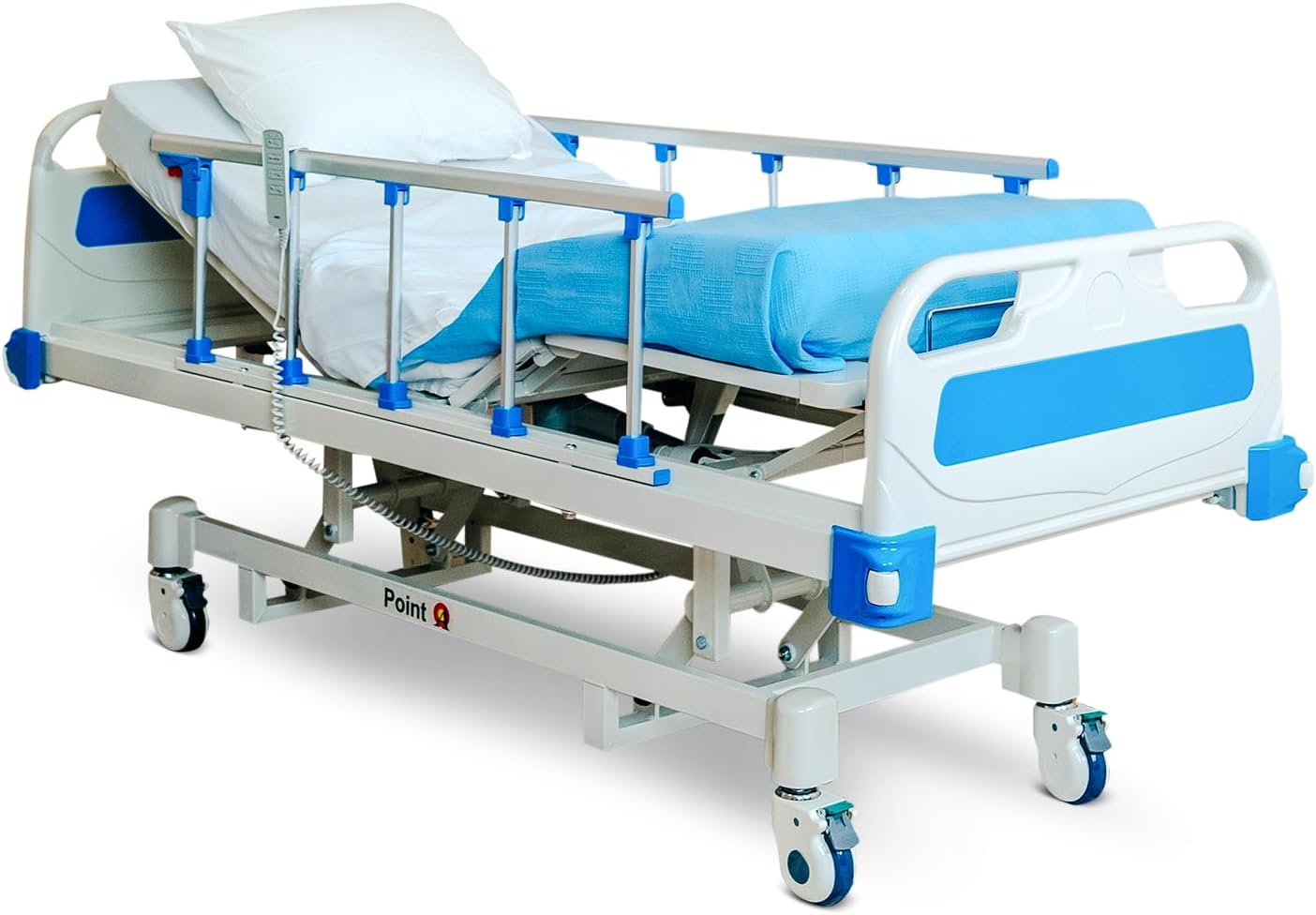 Point A (PAM-3) Premium Full Electric Hospital Bed, 4.7 Foam Mattress Made in USA, LINAK Motors, Individual Locking, 5 Casters, Includes Sheets 2X